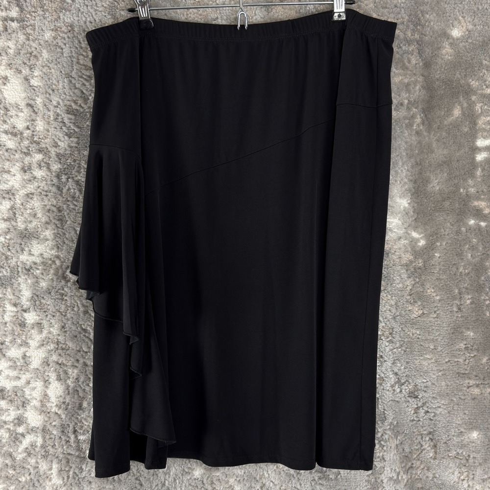 Simonton‎ Says George Simoton Plus Size 1X Minimalist Casual Flared Skirt Black